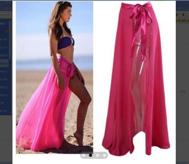 Womens Swim Wear Bikini Cover Up Sheer Beach Mini Wrap Skirt Sarong Pareo Shorts Summer Beachwear