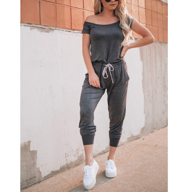 Sexy overalls Women long romper Black jumpsuit