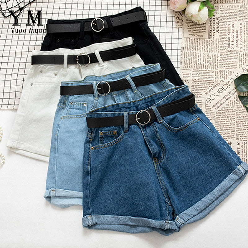 All Match Sashes Casual Women Denim Shorts