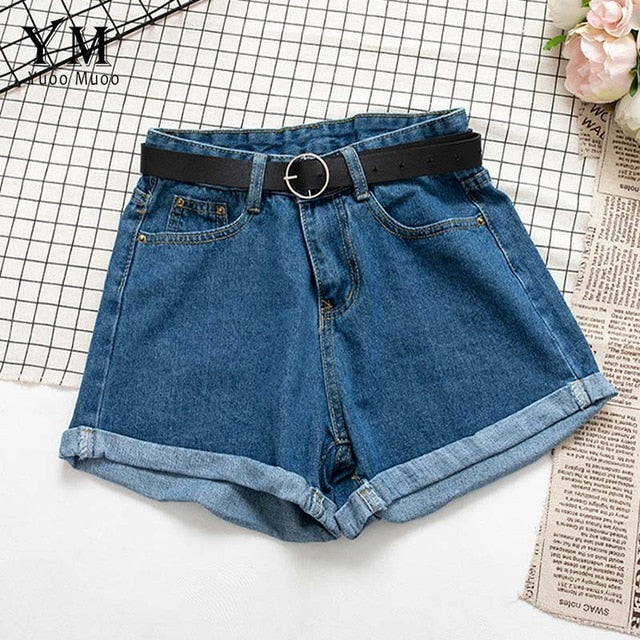 All Match Sashes Casual Women Denim Shorts