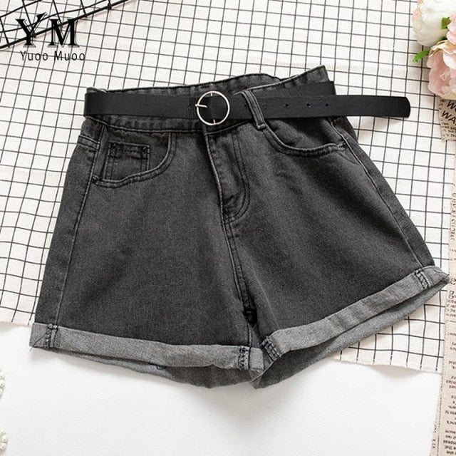 All Match Sashes Casual Women Denim Shorts