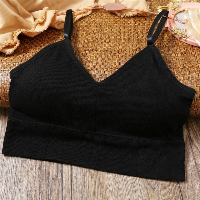 Women Tank Crop Top Seamless Underwear Female Crop Tops Sexy Lingerie Intimates With Removable Padded Camisole Femme Fashion