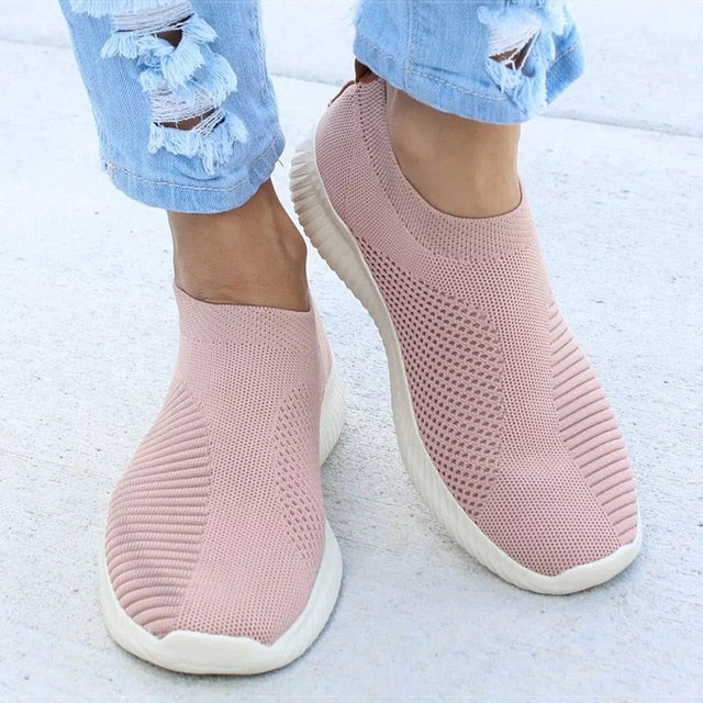 Women Flat Slip on White Shoes