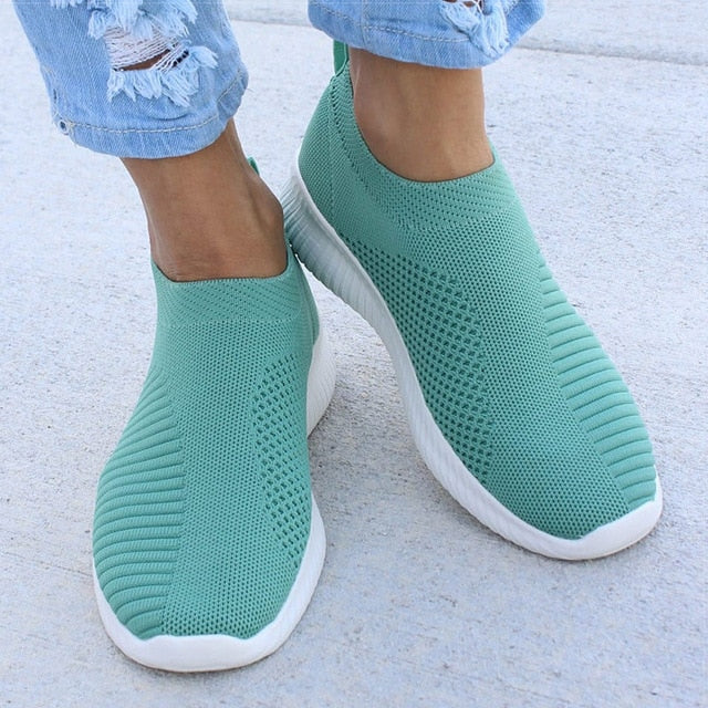 Women Flat Slip on White Shoes