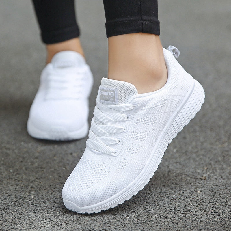 Women Fashion Breathable Walking Mesh Flat Shoes