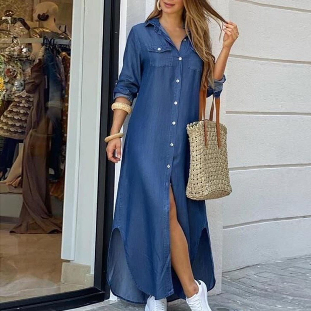 Women Denim Long Dresses