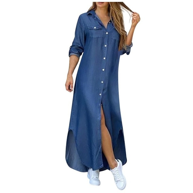 Women Denim Long Dresses