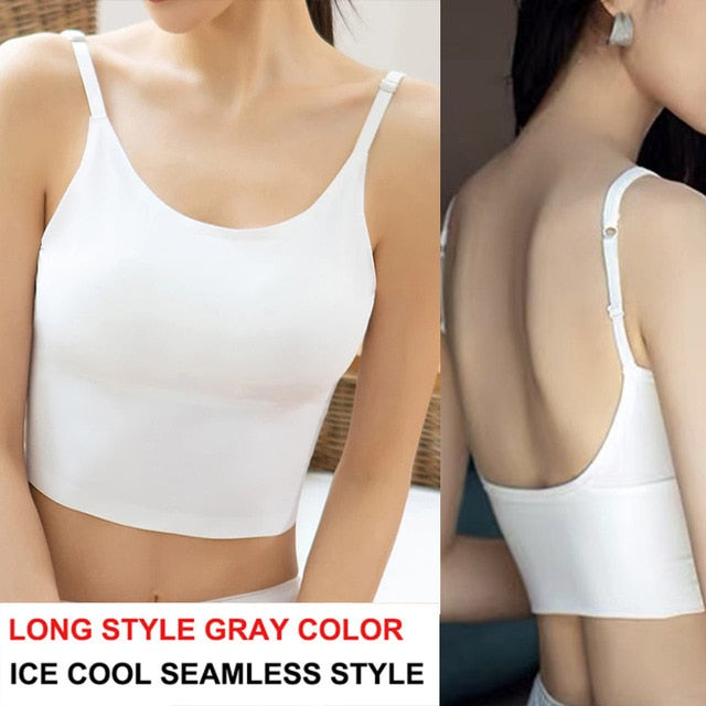 Women Tank Crop Top Seamless Underwear Female Crop Tops Sexy Lingerie Intimates With Removable Padded Camisole Femme Fashion