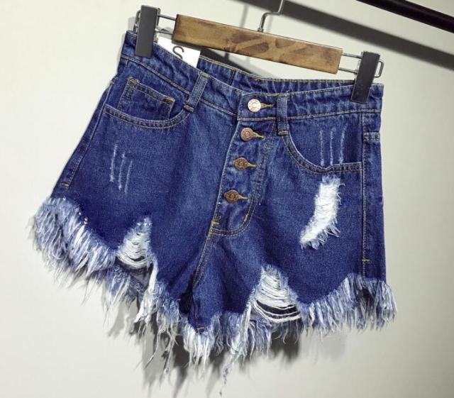 female fashion casual summer cool women denim booty Shorts high waists fur-lined leg-openings Plus size sexy short Jeans