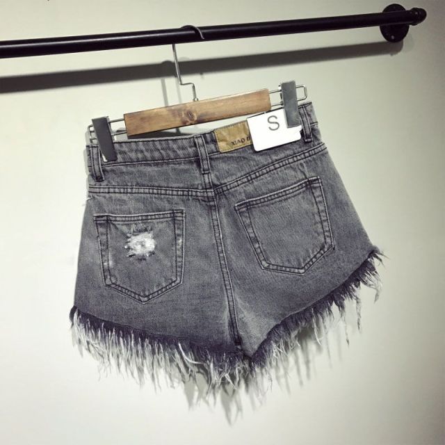 female fashion casual summer cool women denim booty Shorts high waists fur-lined leg-openings Plus size sexy short Jeans