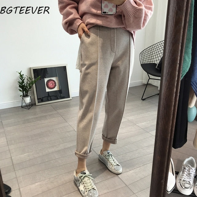 BGTEEVER Winter Thicken Women Pencil Pants