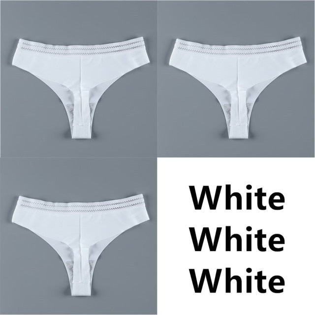 Panties For Women Seamless Panty Set Solid Invisible Underwear Sexy Low Waist Briefs Women&#39;s Underpants Lingerie Dropship 3 Pcs