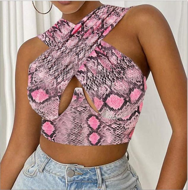 Women&#39;s Criss Cross Tank Tops Sexy Sleeveless Solid Color Cutout Front Crop Tops Party Club Streetwear Summer Lady Bustier Tops